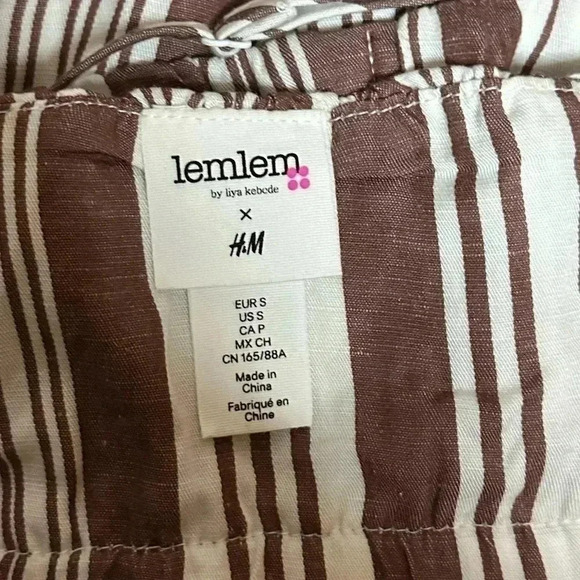 Lemlem x H&M Brown Striped Bra Top Small - Picture 4 of 4